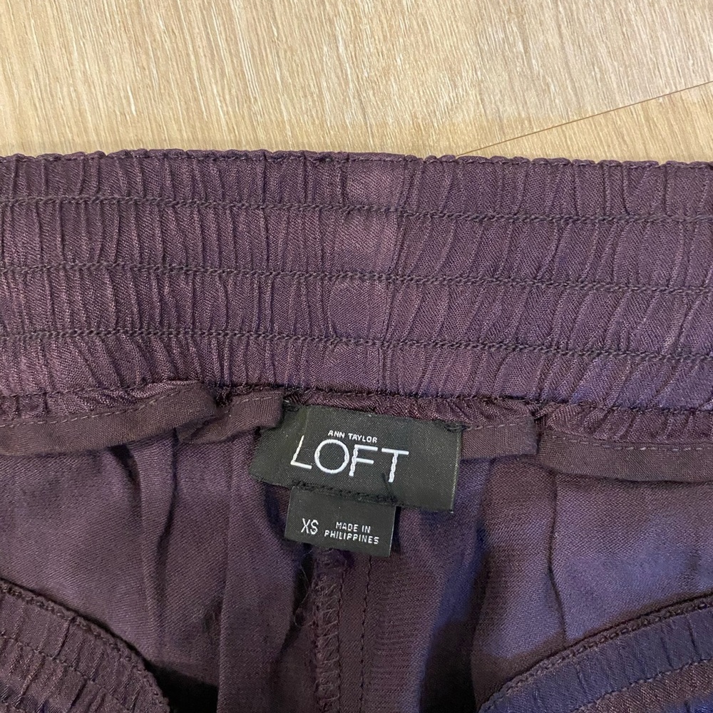 Loft silk wide leg pants with drawstring, new without tags